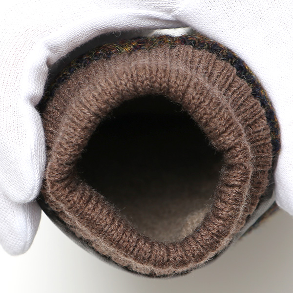  手袋 ハリスツイード メンズ ブランド 革 タッチパネル対応 カシミヤ 100％ カシミア 裏地 リブ グローブ ブラウン 茶 茶色 Harris Tweed チェック 柄 導電 本革 イタリーラム 羊革 英国 生地 日本製 KURODA(クロダ)