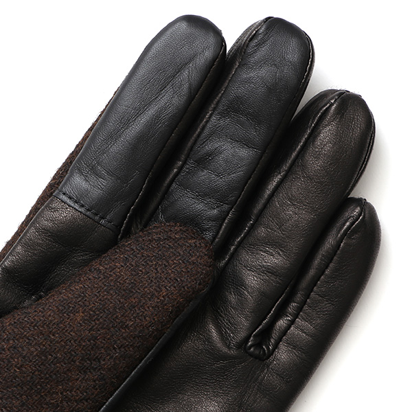  ムーン MOON 手袋 メンズ スマートフォン対応 カシミヤ レザー ベルト付き 日本製 革手袋 防寒 ブラウン 茶 茶色 男性用 紳士 暖かい カシミア グローブ イタリーラム 羊革 導電 皮 国産 ブランド KURODA(クロダ)