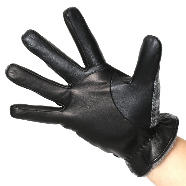  ムーン MOON 手袋 メンズ スマートフォン対応 カシミヤ レザー ベルト付き 日本製 革手袋 防寒 グレー グレイ 灰色 男性用 紳士 暖かい カシミア グローブ イタリーラム 羊革 導電 皮 国産 ブランド KURODA(クロダ)