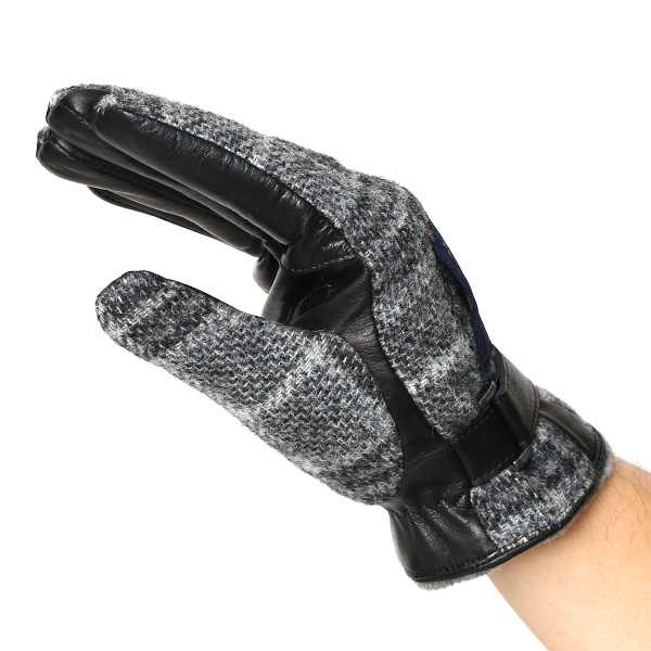  ムーン MOON 手袋 メンズ スマートフォン対応 カシミヤ レザー ベルト付き 日本製 革手袋 防寒 グレー グレイ 灰色 男性用 紳士 暖かい カシミア グローブ イタリーラム 羊革 導電 皮 国産 ブランド KURODA(クロダ)