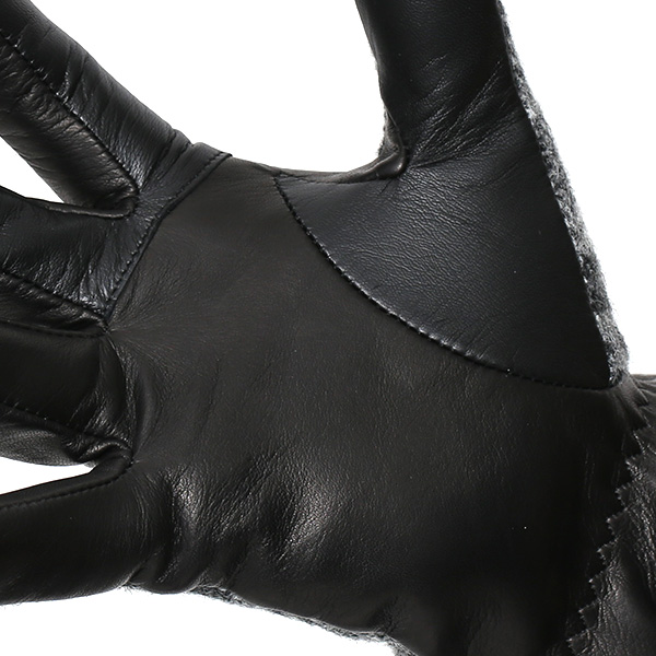  ムーン MOON 手袋 メンズ スマートフォン対応 カシミヤ レザー ベルト付き 日本製 革手袋 防寒 グレー グレイ 灰色 男性用 紳士 暖かい カシミア グローブ イタリーラム 羊革 導電 皮 国産 ブランド KURODA(クロダ)