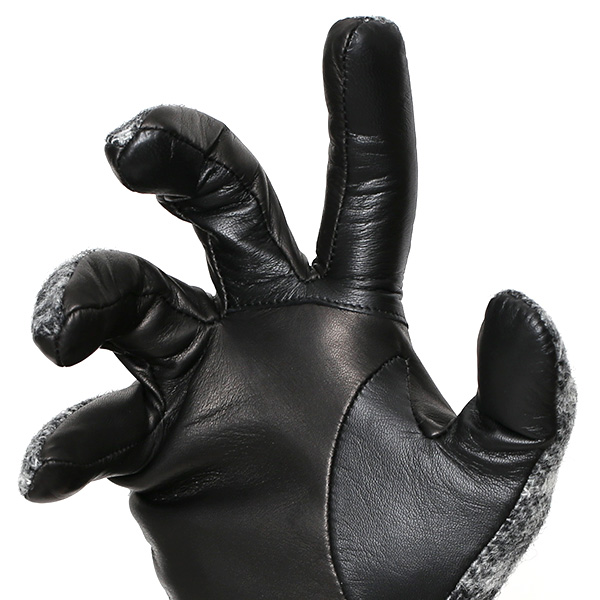  ムーン MOON 手袋 メンズ スマートフォン対応 カシミヤ レザー ベルト付き 日本製 革手袋 防寒 グレー グレイ 灰色 男性用 紳士 暖かい カシミア グローブ イタリーラム 羊革 導電 皮 国産 ブランド KURODA(クロダ)