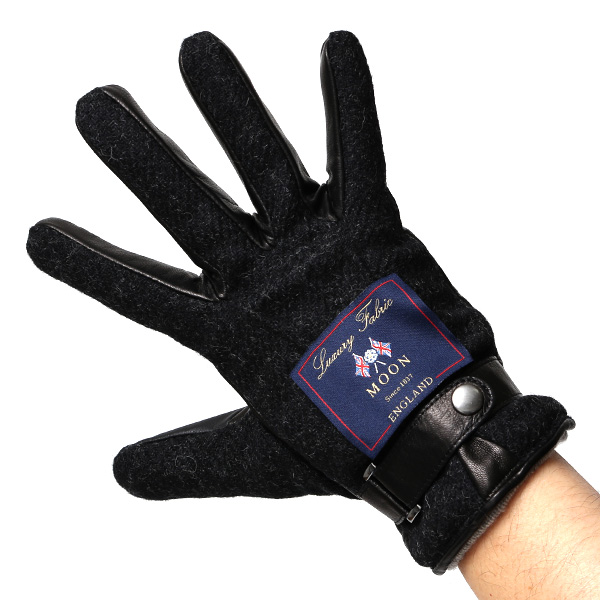  ムーン MOON 手袋 メンズ スマートフォン対応 カシミヤ レザー ベルト付き 日本製 革手袋 防寒 グレー グレイ 灰色 男性用 紳士 暖かい カシミア グローブ イタリーラム 羊革 導電 皮 国産 ブランド KURODA(クロダ)