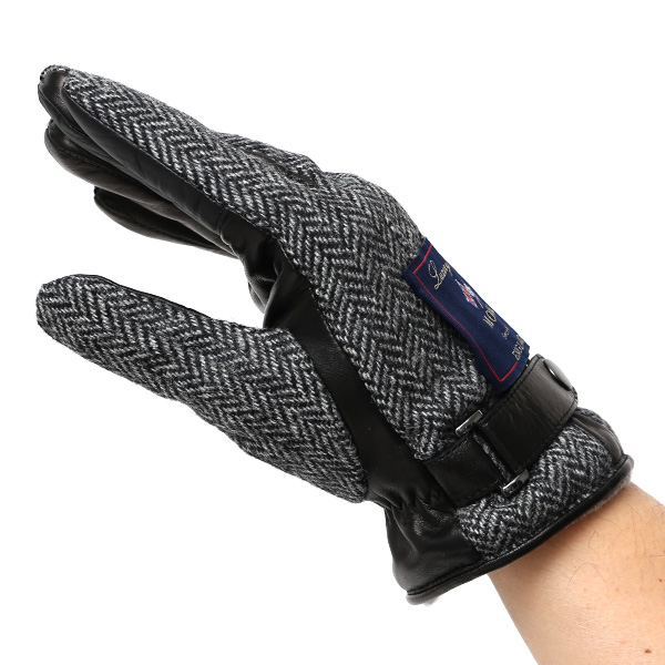  ムーン MOON 手袋 メンズ スマートフォン対応 カシミヤ レザー ベルト付き 日本製 革手袋 防寒 グレー グレイ 灰色 男性用 紳士 暖かい カシミア グローブ イタリーラム 羊革 導電 皮 国産 ブランド KURODA(クロダ)