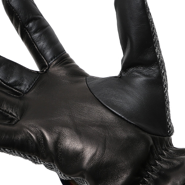  ムーン MOON 手袋 メンズ スマートフォン対応 カシミヤ レザー ベルト付き 日本製 革手袋 防寒 グレー グレイ 灰色 男性用 紳士 暖かい カシミア グローブ イタリーラム 羊革 導電 皮 国産 ブランド KURODA(クロダ)