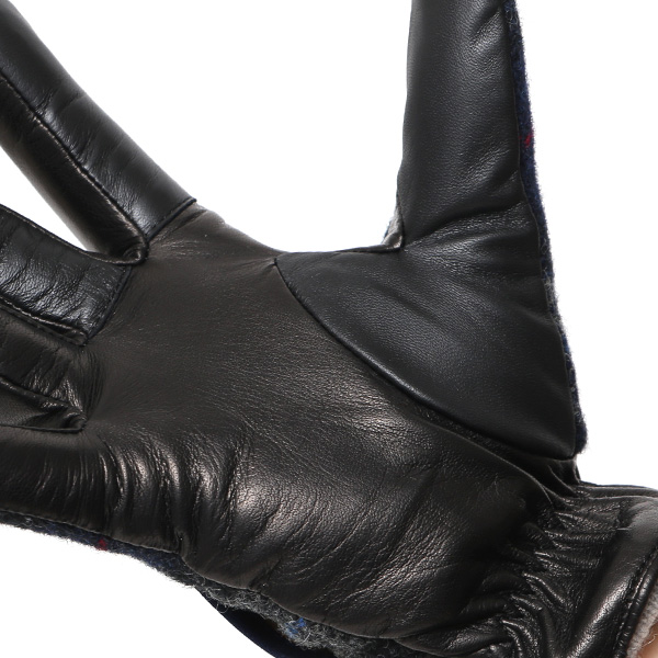  ムーン MOON 手袋 メンズ スマートフォン対応 カシミヤ レザー ベルト付き 日本製 革手袋 防寒 ブルー ネイビー 青色 男性用 紳士 暖かい カシミア グローブ イタリーラム 羊革 導電 皮 国産 ブランド KURODA(クロダ)