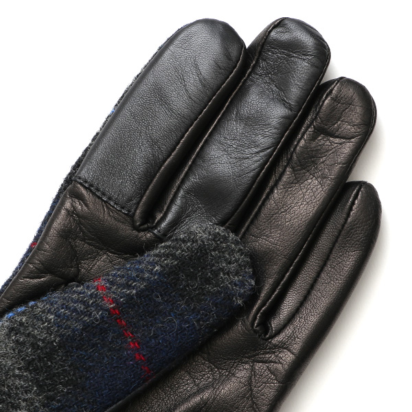  ムーン MOON 手袋 メンズ スマートフォン対応 カシミヤ レザー ベルト付き 日本製 革手袋 防寒 ブルー ネイビー 青色 男性用 紳士 暖かい カシミア グローブ イタリーラム 羊革 導電 皮 国産 ブランド KURODA(クロダ)