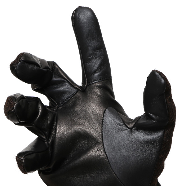  ムーン 手袋 メンズ スマホ MOON カシミヤ イタリアラム レザー 羊革 タッチパネル 導電 革 ブラウン 茶 茶色 男性 彼氏 夫 旦那 誕生日 クリスマス プレゼント 通勤 通学 日本製 国産 ブランド KURODA(クロダ)