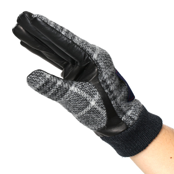  ムーン 手袋 メンズ スマホ MOON カシミヤ イタリアラム レザー 羊革 タッチパネル 導電 革 グレー グレイ 灰色 男性 彼氏 夫 旦那 誕生日 クリスマス プレゼント 通勤 通学 日本製 国産 ブランド KURODA(クロダ)