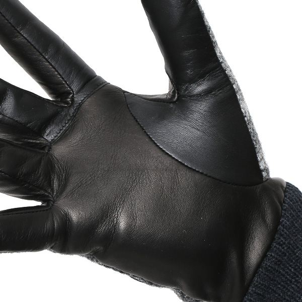  ムーン 手袋 メンズ スマホ MOON カシミヤ イタリアラム レザー 羊革 タッチパネル 導電 革 グレー グレイ 灰色 男性 彼氏 夫 旦那 誕生日 クリスマス プレゼント 通勤 通学 日本製 国産 ブランド KURODA(クロダ)