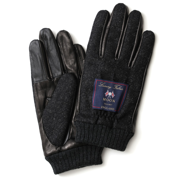 KURODA(クロダ) ムーン リブ付き 羊革 メンズ 手袋 チャコール