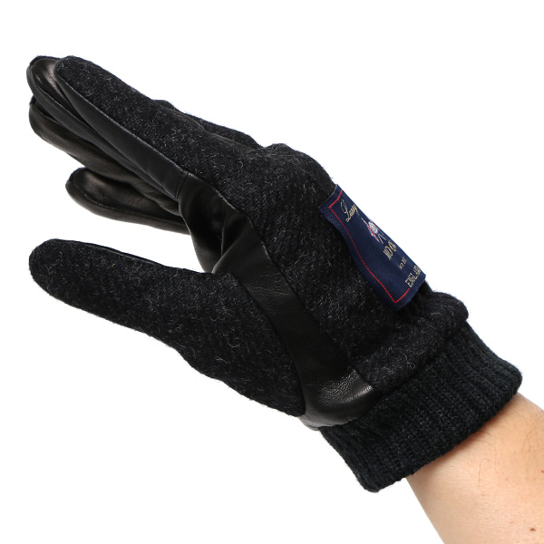  ムーン 手袋 メンズ スマホ MOON カシミヤ イタリアラム レザー 羊革 タッチパネル 導電 革 グレー グレイ 灰色 男性 彼氏 夫 旦那 誕生日 クリスマス プレゼント 通勤 通学 日本製 国産 ブランド KURODA(クロダ)