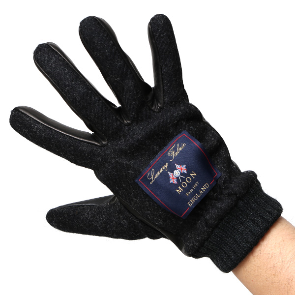  ムーン 手袋 メンズ スマホ MOON カシミヤ イタリアラム レザー 羊革 タッチパネル 導電 革 グレー グレイ 灰色 男性 彼氏 夫 旦那 誕生日 クリスマス プレゼント 通勤 通学 日本製 国産 ブランド KURODA(クロダ)