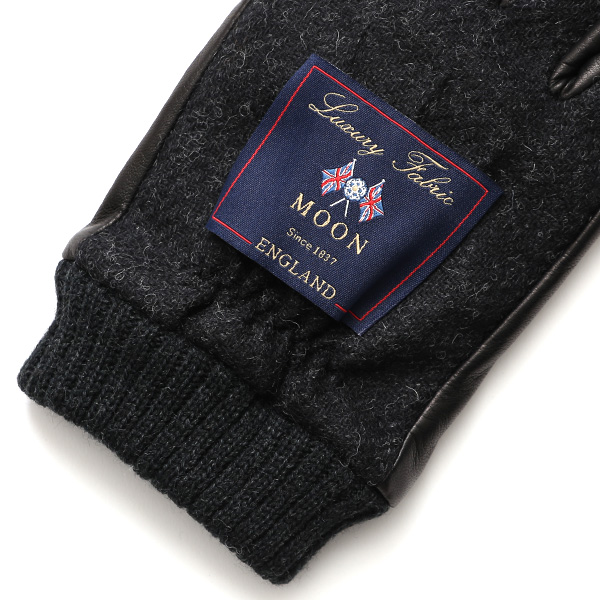  ムーン 手袋 メンズ スマホ MOON カシミヤ イタリアラム レザー 羊革 タッチパネル 導電 革 グレー グレイ 灰色 男性 彼氏 夫 旦那 誕生日 クリスマス プレゼント 通勤 通学 日本製 国産 ブランド KURODA(クロダ)
