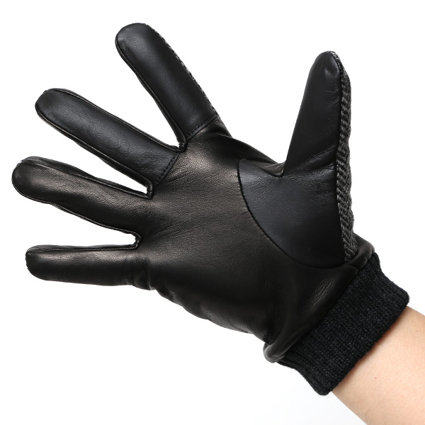  ムーン 手袋 メンズ スマホ MOON カシミヤ イタリアラム レザー 羊革 タッチパネル 導電 革 グレー グレイ 灰色 男性 彼氏 夫 旦那 誕生日 クリスマス プレゼント 通勤 通学 日本製 国産 ブランド KURODA(クロダ)