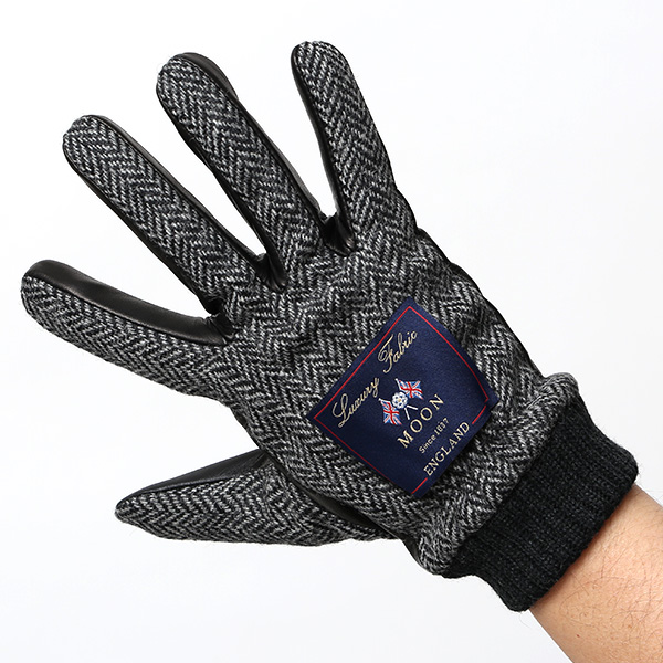  ムーン 手袋 メンズ スマホ MOON カシミヤ イタリアラム レザー 羊革 タッチパネル 導電 革 グレー グレイ 灰色 男性 彼氏 夫 旦那 誕生日 クリスマス プレゼント 通勤 通学 日本製 国産 ブランド KURODA(クロダ)