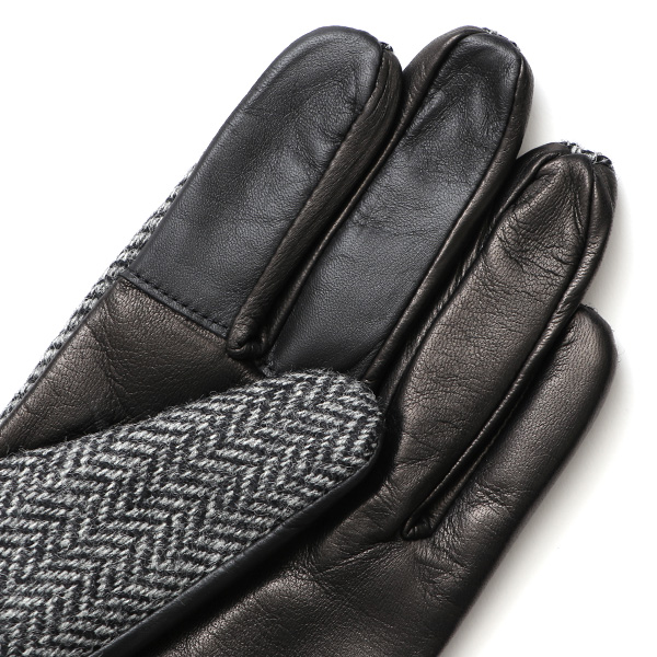  ムーン 手袋 メンズ スマホ MOON カシミヤ イタリアラム レザー 羊革 タッチパネル 導電 革 グレー グレイ 灰色 男性 彼氏 夫 旦那 誕生日 クリスマス プレゼント 通勤 通学 日本製 国産 ブランド KURODA(クロダ)