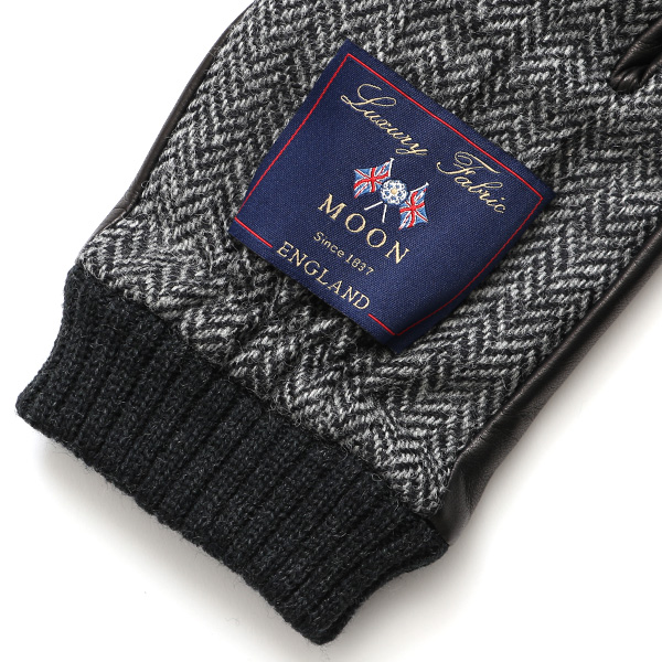  ムーン 手袋 メンズ スマホ MOON カシミヤ イタリアラム レザー 羊革 タッチパネル 導電 革 グレー グレイ 灰色 男性 彼氏 夫 旦那 誕生日 クリスマス プレゼント 通勤 通学 日本製 国産 ブランド KURODA(クロダ)