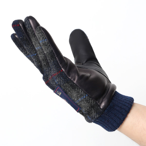  ムーン 手袋 メンズ スマホ MOON カシミヤ イタリアラム レザー 羊革 タッチパネル 導電 革 ブルー ネイビー 青色 男性 彼氏 夫 旦那 誕生日 クリスマス プレゼント 通勤 通学 日本製 国産 ブランド KURODA(クロダ)