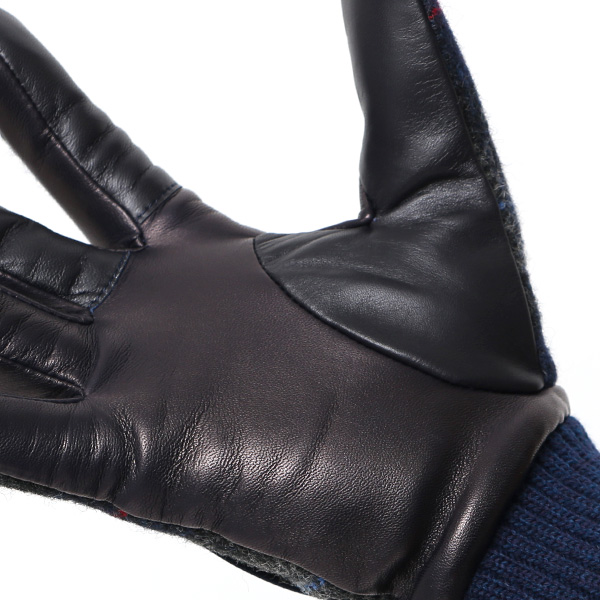  ムーン 手袋 メンズ スマホ MOON カシミヤ イタリアラム レザー 羊革 タッチパネル 導電 革 ブルー ネイビー 青色 男性 彼氏 夫 旦那 誕生日 クリスマス プレゼント 通勤 通学 日本製 国産 ブランド KURODA(クロダ)