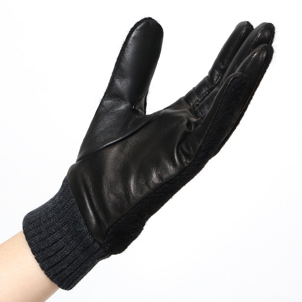  ハリスツイード 手袋 レディース スマホ カシミヤ 日本製 リブ付き グローブ 本革 イタリーラム 革 ブラック 黒 黒色 Harris Tweed 女性 カシミア 皮 グローブ 彼女 妻 冬 プレゼント ブランド 国産 KURODA(クロダ)