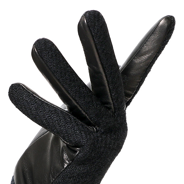  ハリスツイード 手袋 レディース スマホ カシミヤ 日本製 リブ付き グローブ 本革 イタリーラム 革 ブラック 黒 黒色 Harris Tweed 女性 カシミア 皮 グローブ 彼女 妻 冬 プレゼント ブランド 国産 KURODA(クロダ)