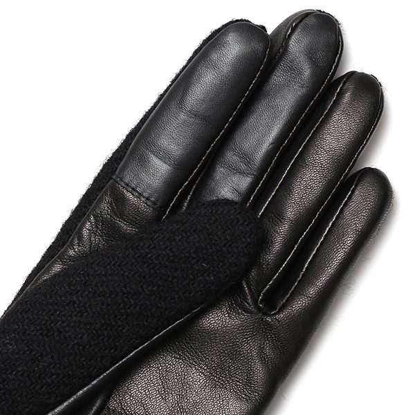  ハリスツイード 手袋 レディース スマホ カシミヤ 日本製 リブ付き グローブ 本革 イタリーラム 革 ブラック 黒 黒色 Harris Tweed 女性 カシミア 皮 グローブ 彼女 妻 冬 プレゼント ブランド 国産 KURODA(クロダ)