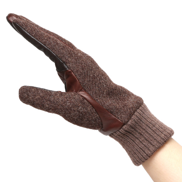  ハリスツイード 手袋 レディース スマホ カシミヤ 日本製 リブ付き グローブ 本革 イタリーラム 革 ブラウン 茶 茶色 Harris Tweed 女性 カシミア 皮 グローブ 彼女 妻 冬 プレゼント ブランド 国産 KURODA(クロダ)