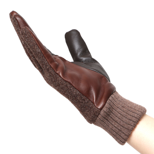  ハリスツイード 手袋 レディース スマホ カシミヤ 日本製 リブ付き グローブ 本革 イタリーラム 革 ブラウン 茶 茶色 Harris Tweed 女性 カシミア 皮 グローブ 彼女 妻 冬 プレゼント ブランド 国産 KURODA(クロダ)