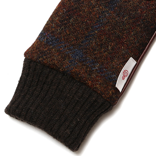  ハリスツイード 手袋 レディース スマホ カシミヤ 日本製 リブ付き グローブ 本革 イタリーラム 革 ブラウン 茶 茶色 Harris Tweed 女性 カシミア 皮 グローブ 彼女 妻 冬 プレゼント ブランド 国産 KURODA(クロダ)