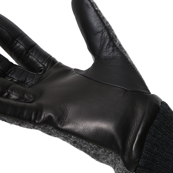  ハリスツイード 手袋 レディース スマホ カシミヤ 日本製 リブ付き グローブ 本革 イタリーラム 革 グレー グレイ 灰色 Harris Tweed 女性 カシミア 皮 グローブ 彼女 妻 冬 プレゼント ブランド 国産 KURODA(クロダ)