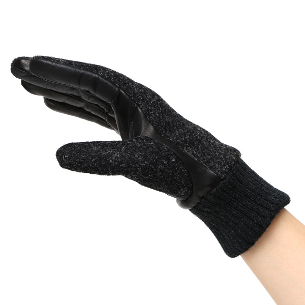  ハリスツイード 手袋 レディース スマホ カシミヤ 日本製 リブ付き グローブ 本革 イタリーラム 革 グレー グレイ 灰色 Harris Tweed 女性 カシミア 皮 グローブ 彼女 妻 冬 プレゼント ブランド 国産 KURODA(クロダ)