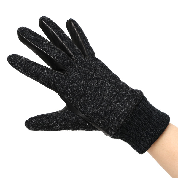  ハリスツイード 手袋 レディース スマホ カシミヤ 日本製 リブ付き グローブ 本革 イタリーラム 革 グレー グレイ 灰色 Harris Tweed 女性 カシミア 皮 グローブ 彼女 妻 冬 プレゼント ブランド 国産 KURODA(クロダ)