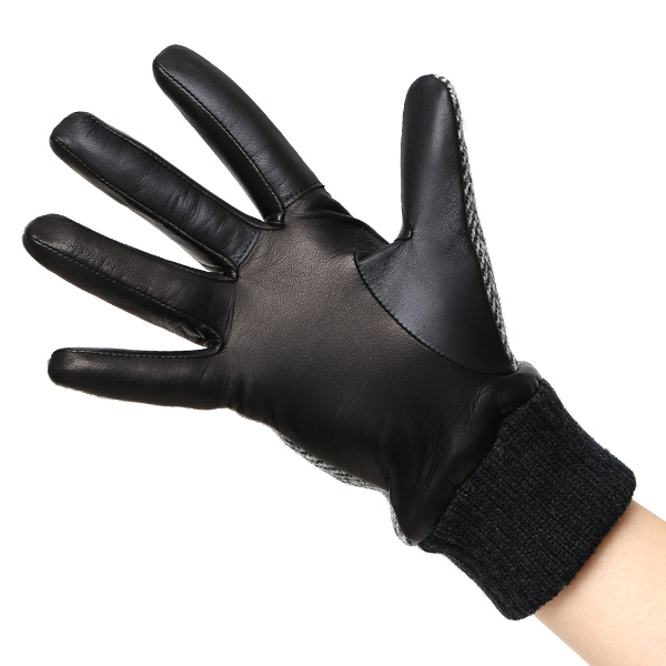  ハリスツイード 手袋 レディース スマホ カシミヤ 日本製 リブ付き グローブ 本革 イタリーラム 革 グレー グレイ 灰色 Harris Tweed 女性 カシミア 皮 グローブ 彼女 妻 冬 プレゼント ブランド 国産 KURODA(クロダ)