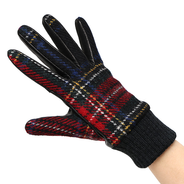  ハリスツイード 手袋 レディース スマホ カシミヤ 日本製 リブ付き グローブ 本革 イタリーラム 革 レッド ワイン 赤色 Harris Tweed 女性 カシミア 皮 グローブ 彼女 妻 冬 プレゼント ブランド 国産 KURODA(クロダ)