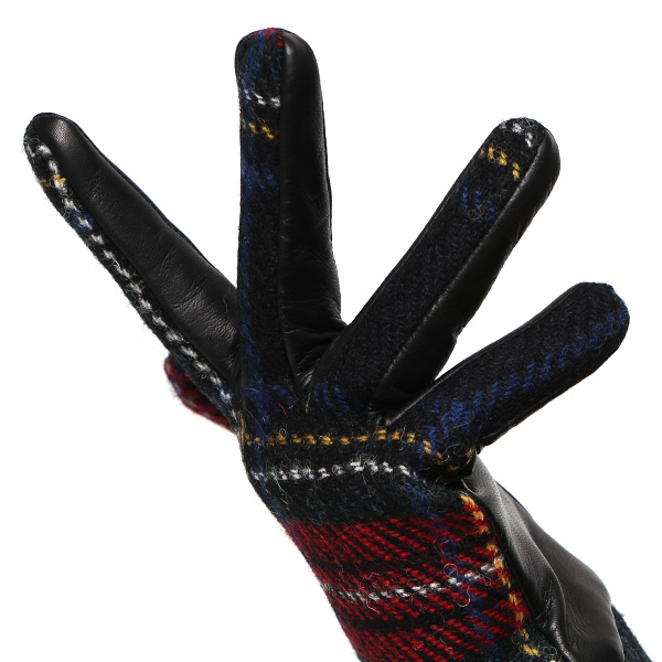  ハリスツイード 手袋 レディース スマホ カシミヤ 日本製 リブ付き グローブ 本革 イタリーラム 革 レッド ワイン 赤色 Harris Tweed 女性 カシミア 皮 グローブ 彼女 妻 冬 プレゼント ブランド 国産 KURODA(クロダ)