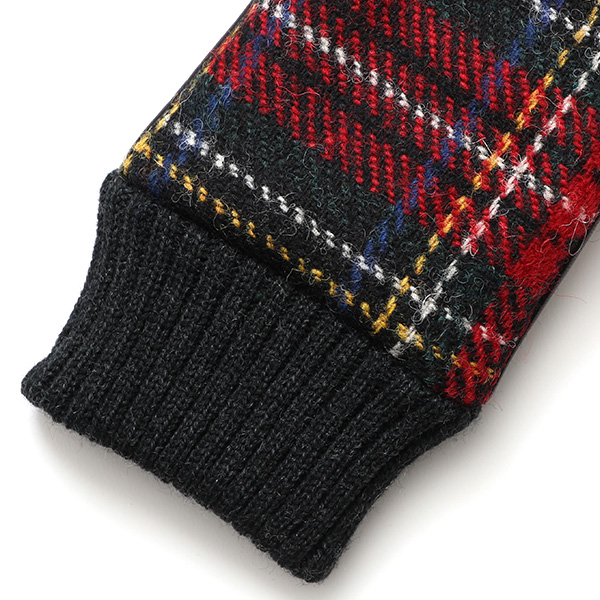  ハリスツイード 手袋 レディース スマホ カシミヤ 日本製 リブ付き グローブ 本革 イタリーラム 革 レッド ワイン 赤色 Harris Tweed 女性 カシミア 皮 グローブ 彼女 妻 冬 プレゼント ブランド 国産 KURODA(クロダ)