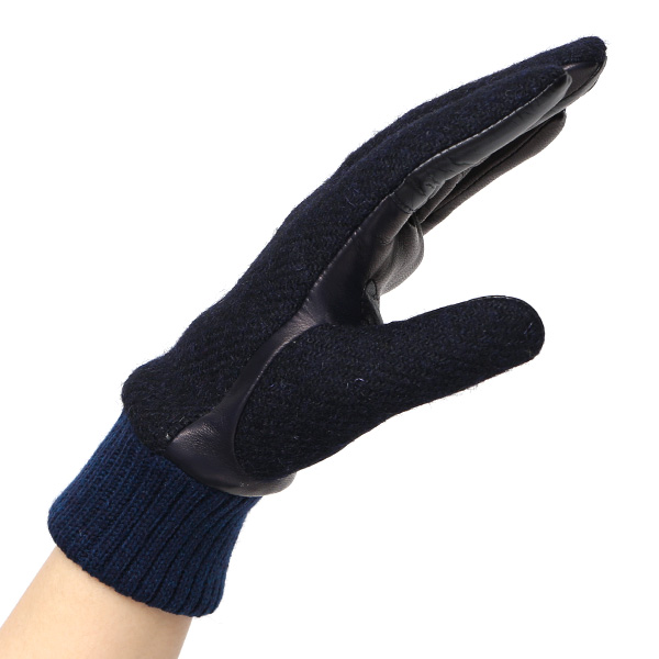  ハリスツイード 手袋 レディース スマホ カシミヤ 日本製 リブ付き グローブ 本革 イタリーラム 革 ブルー ネイビー 青色 Harris Tweed 女性 カシミア 皮 グローブ 彼女 妻 冬 プレゼント ブランド 国産 KURODA(クロダ)