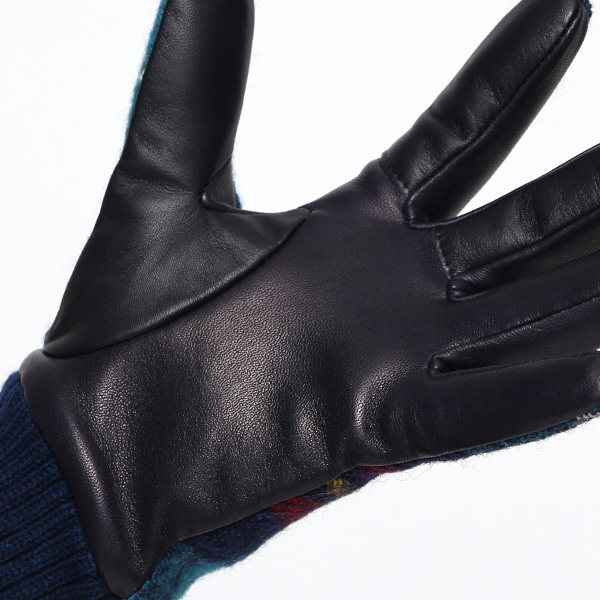  ハリスツイード 手袋 レディース スマホ カシミヤ 日本製 リブ付き グローブ 本革 イタリーラム 革 グリーン 緑色 Harris Tweed 女性 カシミア 皮 グローブ 彼女 妻 冬 プレゼント ブランド 国産 KURODA(クロダ)