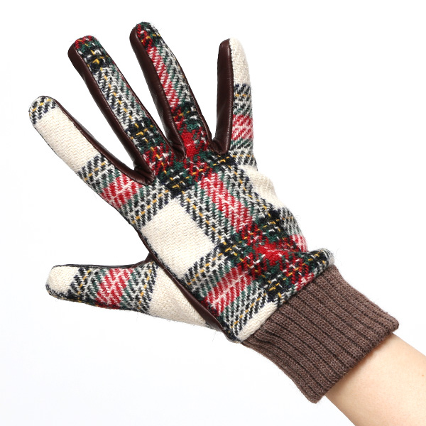 ハリスツイード 手袋 レディース スマホ カシミヤ 日本製 リブ付き グローブ 本革 イタリーラム 革 ホワイト 白色 Harris Tweed 女性 カシミア 皮 グローブ 彼女 妻 冬 プレゼント ブランド 国産 KURODA(クロダ)