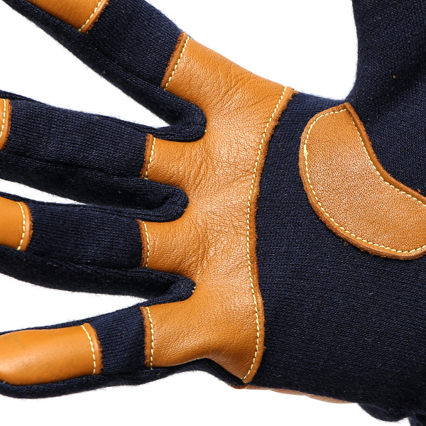  防刃グローブ 耐熱グローブ キャンプ 作業用 アウトドア 高強度 手袋 伸縮性 切れない 軍手 保護 ブルー ネイビー 青色 DIY おしゃれ かっこいい おすすめ 手袋 グローブ レザー 革 コンビ ペレック(PELLEK) KURODA(クロダ)