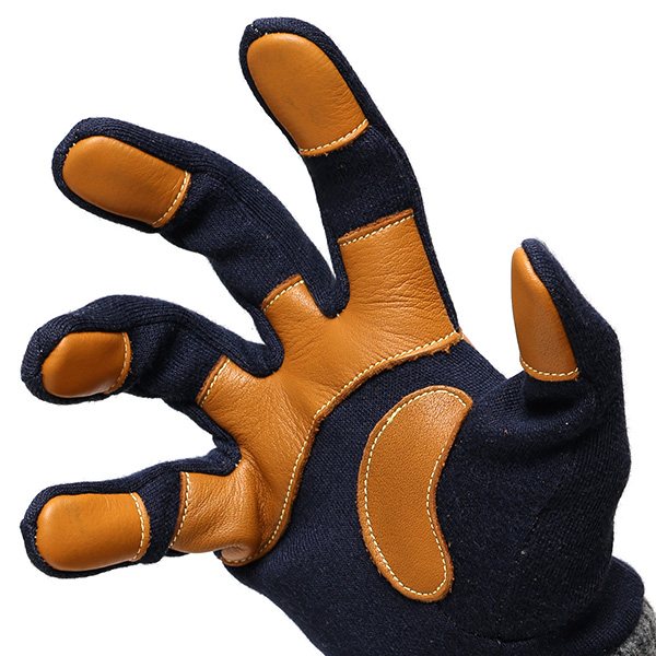  防刃グローブ 耐熱グローブ キャンプ 作業用 アウトドア 高強度 手袋 伸縮性 切れない 軍手 保護 ブルー ネイビー 青色 DIY おしゃれ かっこいい おすすめ 手袋 グローブ レザー 革 コンビ ペレック(PELLEK) KURODA(クロダ)