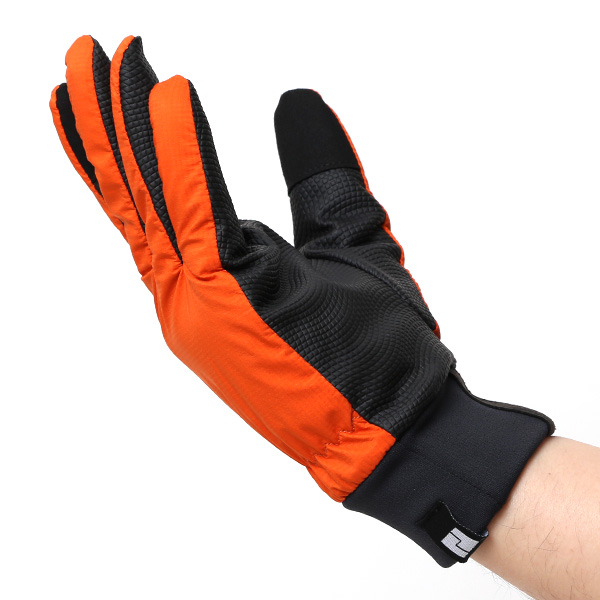  自転車 手袋 防寒 メンズ スマホ対応 サイクリング グローブ 冬用 防寒 防風 防水 おすすめ おしゃれ オレンジ 橙色 ロードバイク バイク グローブ グリップ力 高機能 透湿 ナイロン ペレック(PELLEK) KURODA(クロダ)