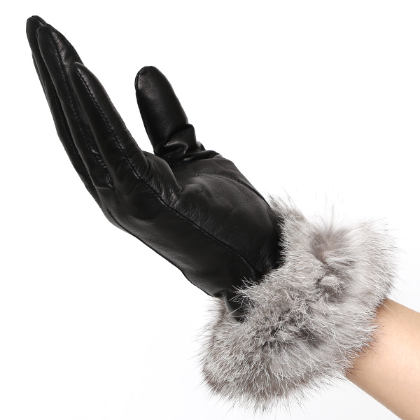  手袋 レディース 革手袋 レザー ラビットファー イタリーラム 羊革 暖かい 女性用 グローブ 皮 ブラック 黒 黒色 嫁 妻 彼女 娘 記念日 クリスマス 誕生日 プレゼント ギフト 化粧箱 付き ブランド KURODA(クロダ)