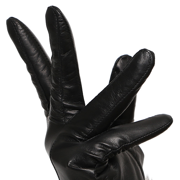  手袋 レディース 革手袋 レザー ラビットファー イタリーラム 羊革 暖かい 女性用 グローブ 皮 ブラック 黒 黒色 嫁 妻 彼女 娘 記念日 クリスマス 誕生日 プレゼント ギフト 化粧箱 付き ブランド KURODA(クロダ)