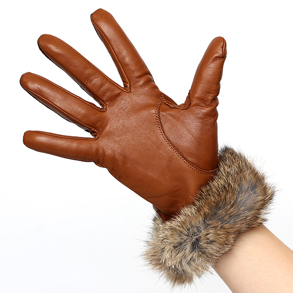  手袋 レディース 革手袋 レザー ラビットファー イタリーラム 羊革 暖かい 女性用 グローブ 皮 キャメル ブラウン 茶 茶色 嫁 妻 彼女 娘 記念日 クリスマス 誕生日 プレゼント ギフト 化粧箱 付き ブランド KURODA(クロダ)