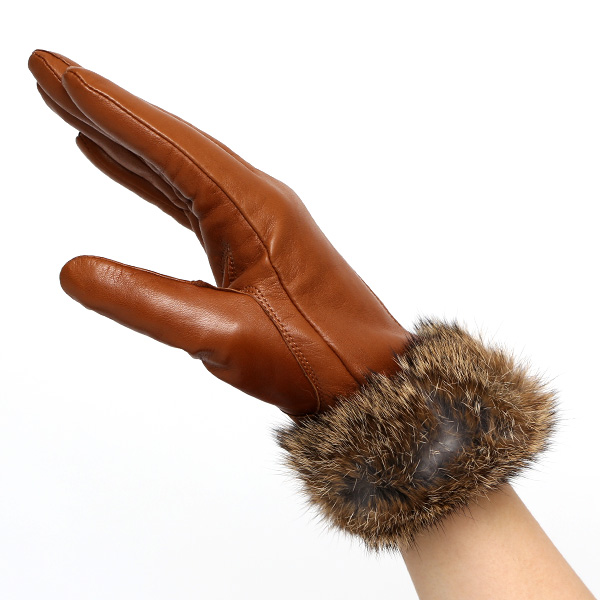  手袋 レディース 革手袋 レザー ラビットファー イタリーラム 羊革 暖かい 女性用 グローブ 皮 キャメル ブラウン 茶 茶色 嫁 妻 彼女 娘 記念日 クリスマス 誕生日 プレゼント ギフト 化粧箱 付き ブランド KURODA(クロダ)
