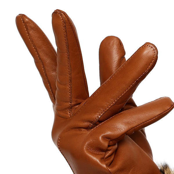  手袋 レディース 革手袋 レザー ラビットファー イタリーラム 羊革 暖かい 女性用 グローブ 皮 キャメル ブラウン 茶 茶色 嫁 妻 彼女 娘 記念日 クリスマス 誕生日 プレゼント ギフト 化粧箱 付き ブランド KURODA(クロダ)