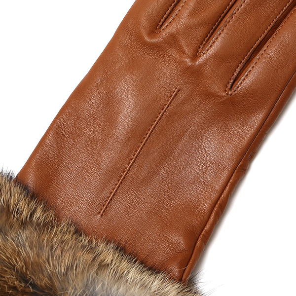  手袋 レディース 革手袋 レザー ラビットファー イタリーラム 羊革 暖かい 女性用 グローブ 皮 キャメル ブラウン 茶 茶色 嫁 妻 彼女 娘 記念日 クリスマス 誕生日 プレゼント ギフト 化粧箱 付き ブランド KURODA(クロダ)