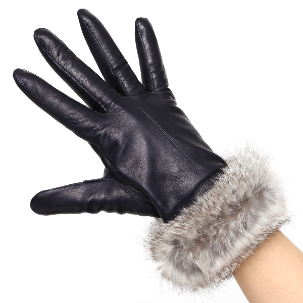  手袋 レディース 革手袋 レザー ラビットファー イタリーラム 羊革 暖かい 女性用 グローブ 皮 ブルー ネイビー 青色 嫁 妻 彼女 娘 記念日 クリスマス 誕生日 プレゼント ギフト 化粧箱 付き ブランド KURODA(クロダ)